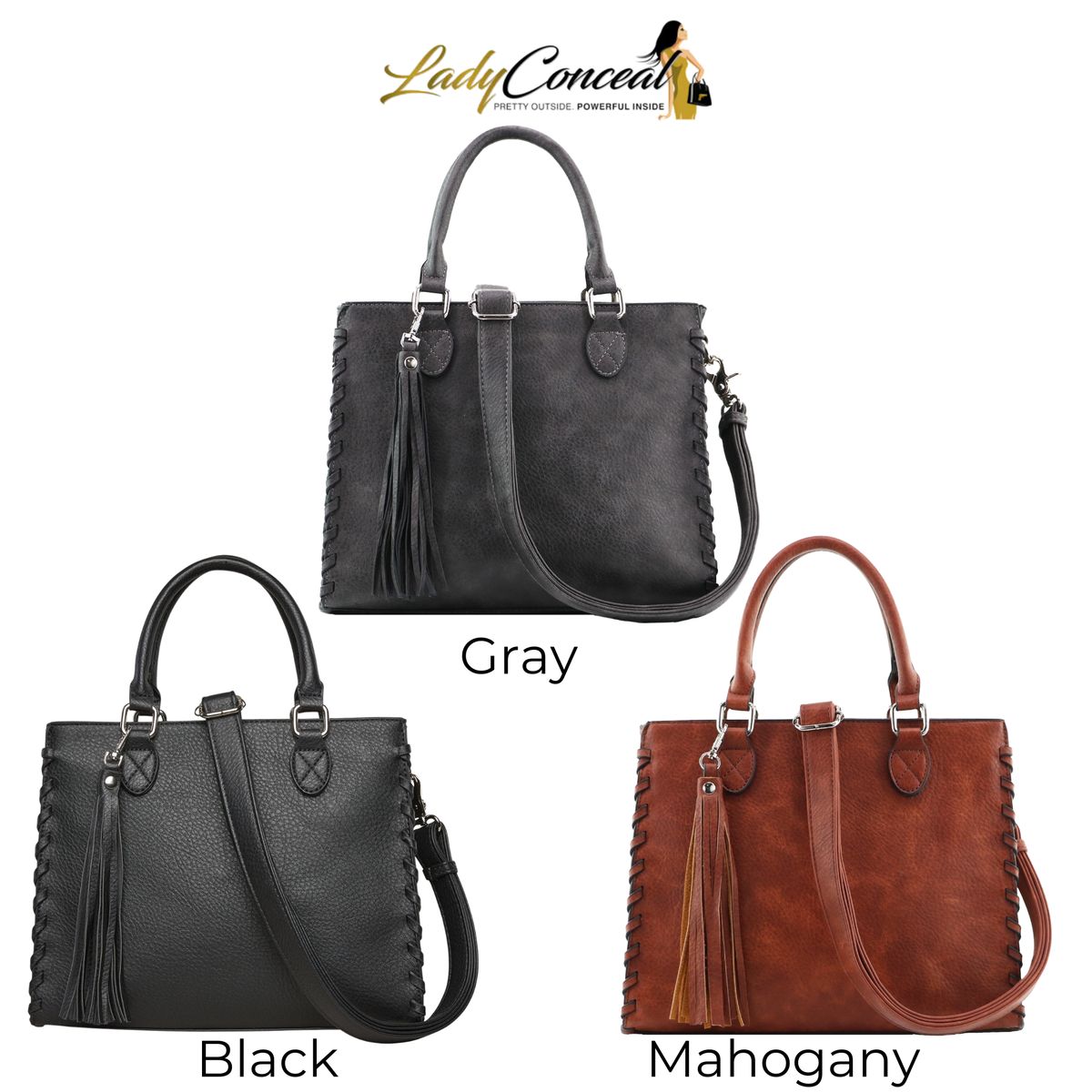 Concealed Carry Crossbody Ann Satchel in Mahogany – additional view 1