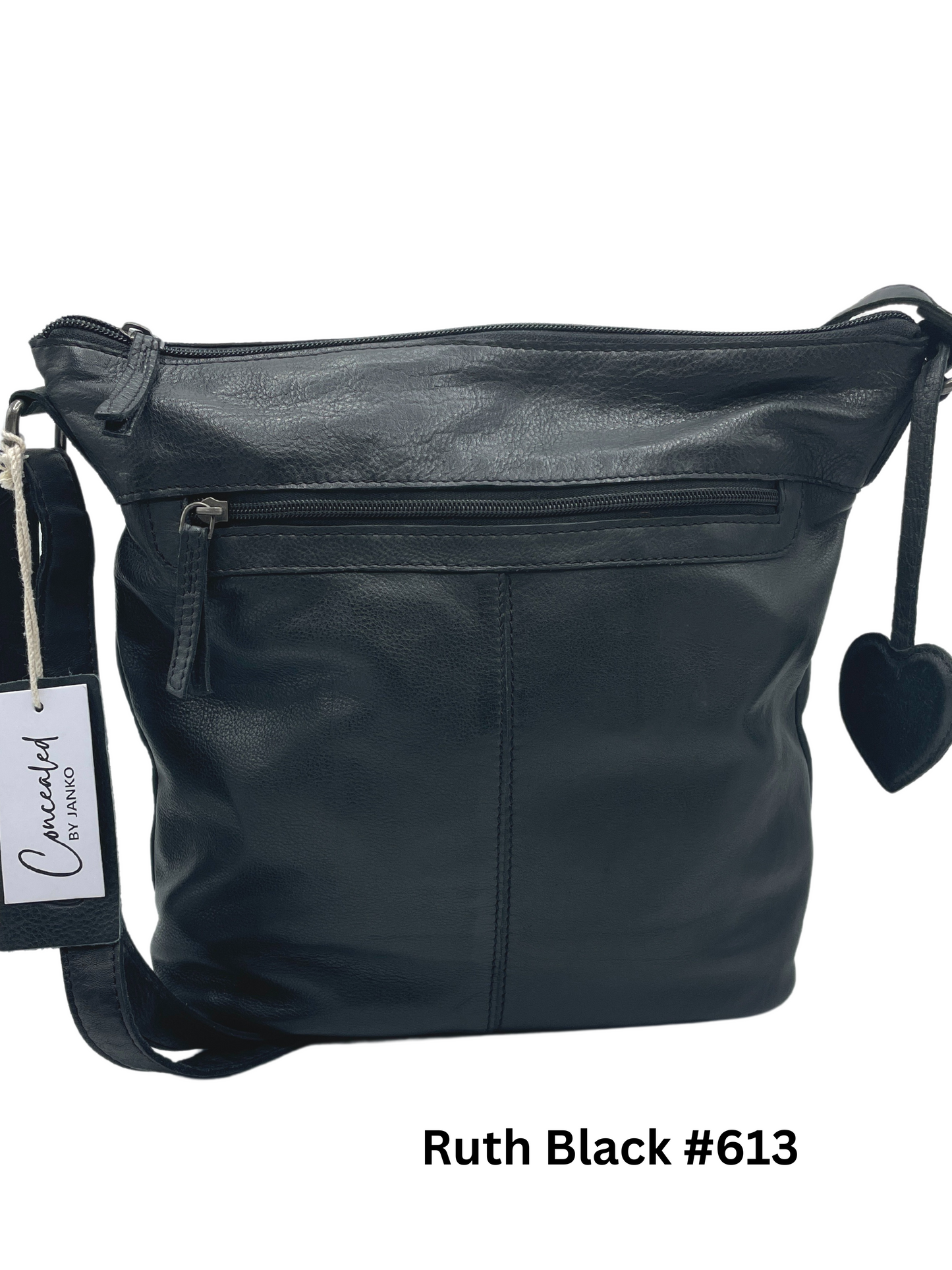 Concealed By Janko #613 Ruth Black Conceal and Carry Handbag Genuine Leather