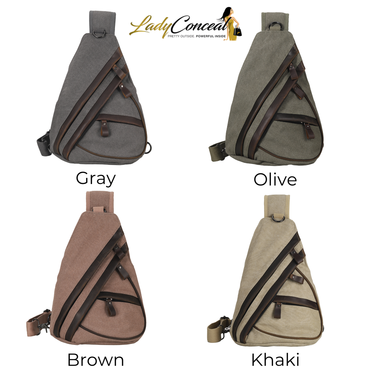 Concealed Carry Jordan Canvas Sling in Olive – additional view 1