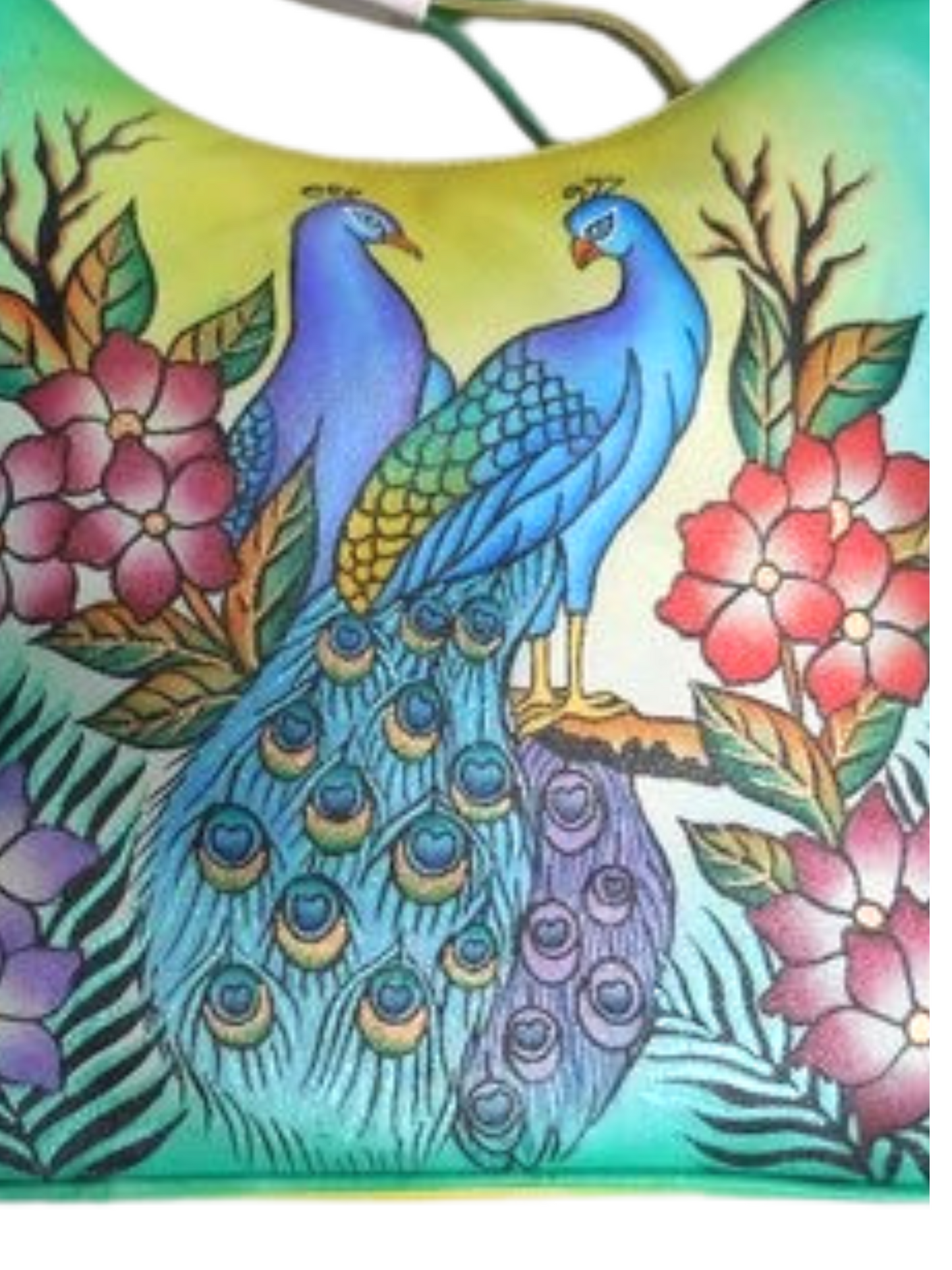 Concealed By Janko Peacock Conceal and Carry Handbag Genuine Leather Hand Painted