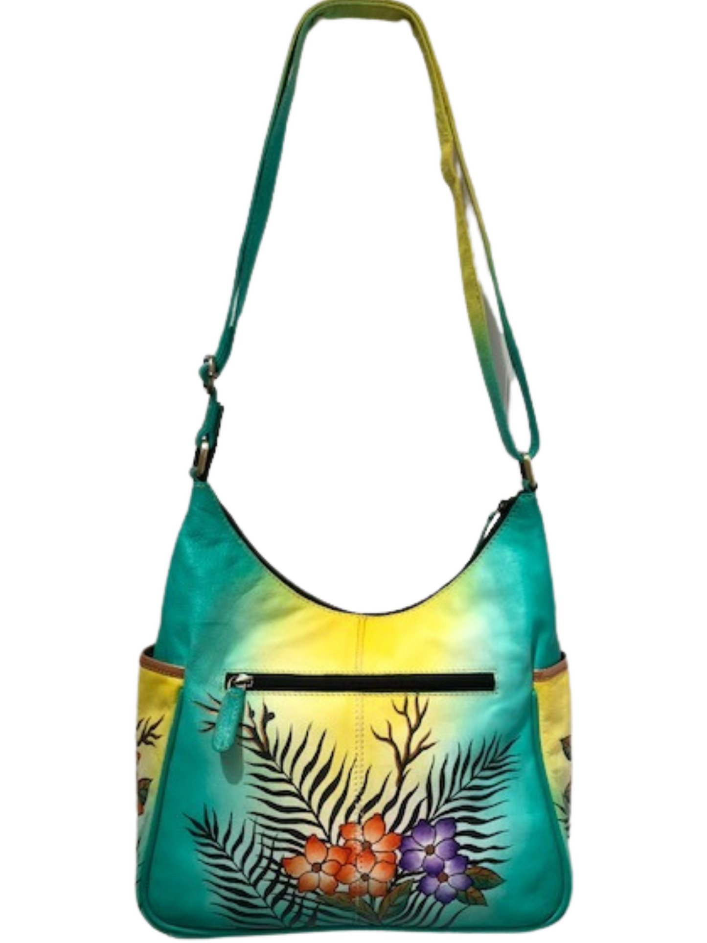 Concealed By Janko Peacock Conceal and Carry Handbag Genuine Leather Hand Painted