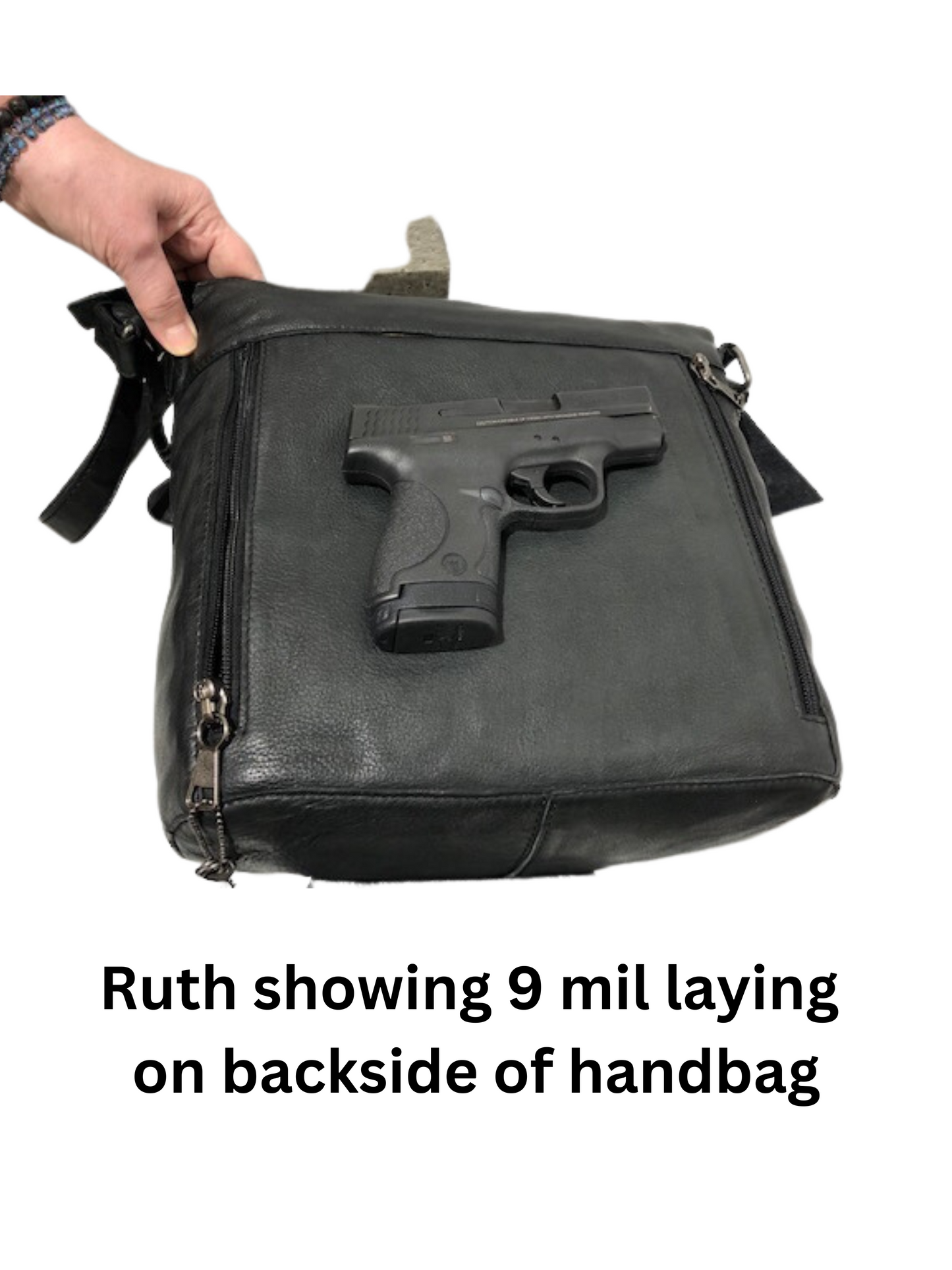 Concealed By Janko #613 Ruth Black Conceal and Carry Handbag Genuine Leather