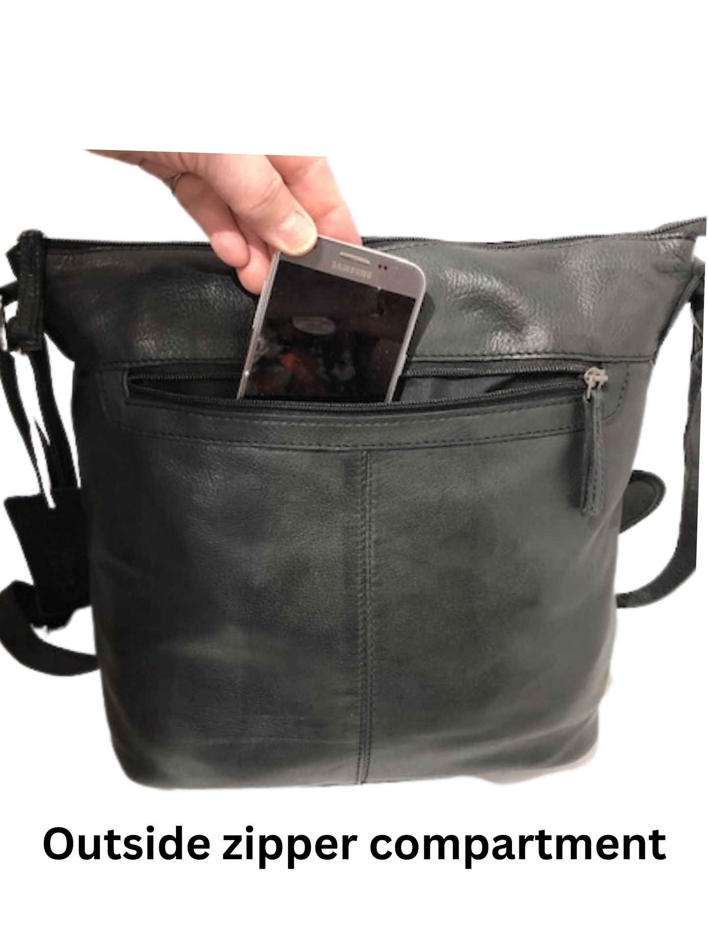 Concealed By Janko #613 Ruth Black Conceal and Carry Handbag Genuine Leather