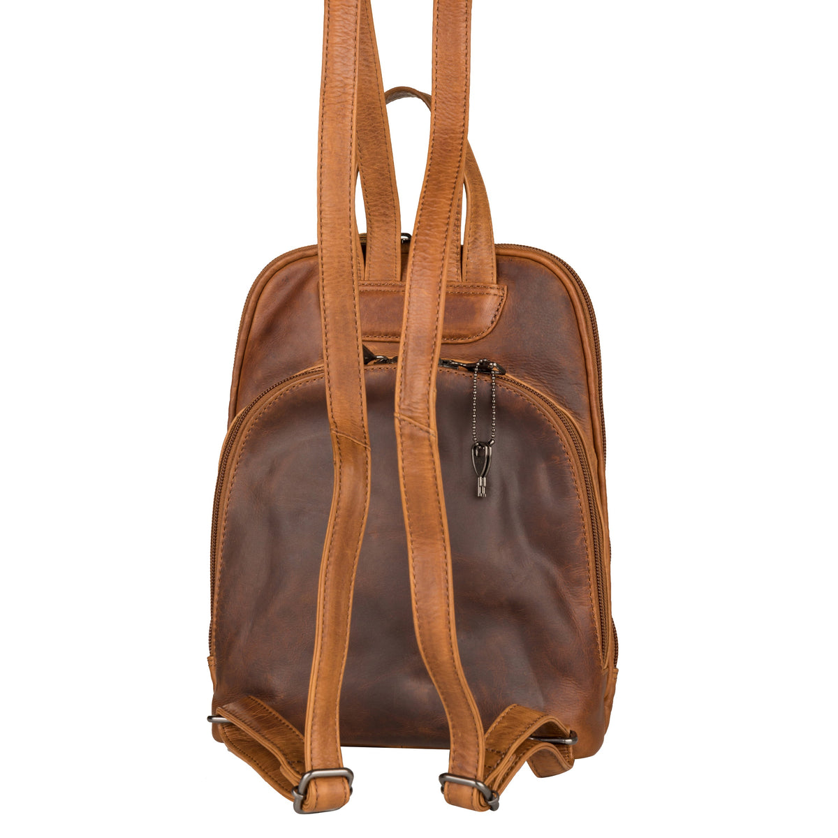 Concealed Carry Abby Leather Backpack – back view 3
