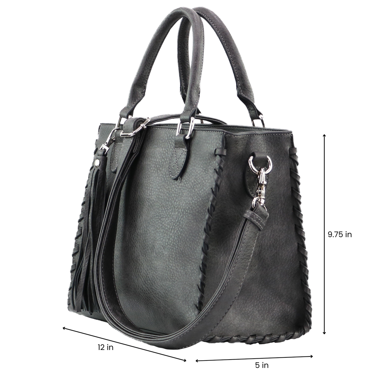 Concealed Carry Crossbody Ann Satchel in Gray – additional view 1