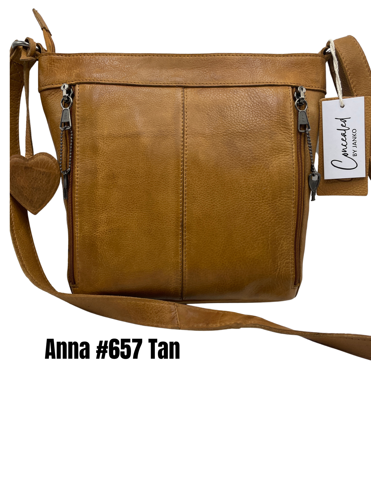 Concealed By Janko Anna Tan #654 Smaller Conceal and Carry Handbag Genuine Leather
