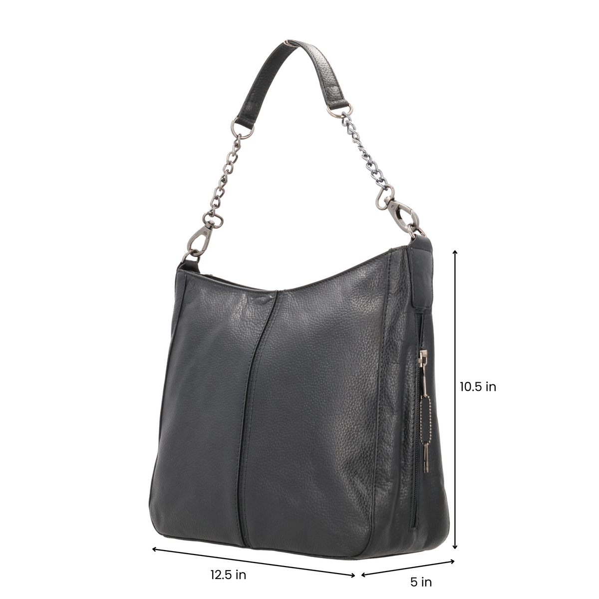 Concealed Carry Ava Leather Hobo in Black – additional view 2