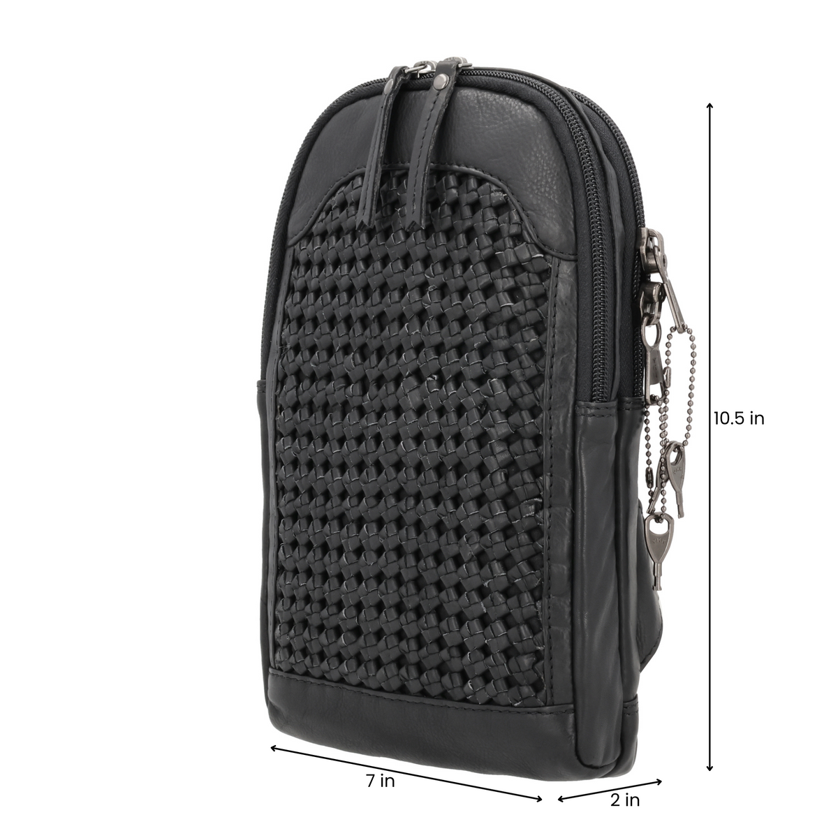 Concealed Carry Bristol Sling Leather Backpack in Black – additional view 1
