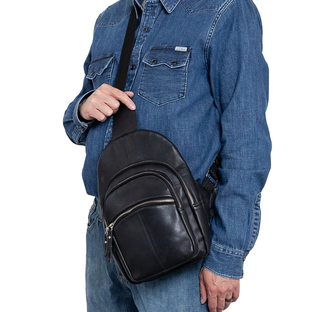 Concealed Carry Harley Lambskin Sling – worn by model