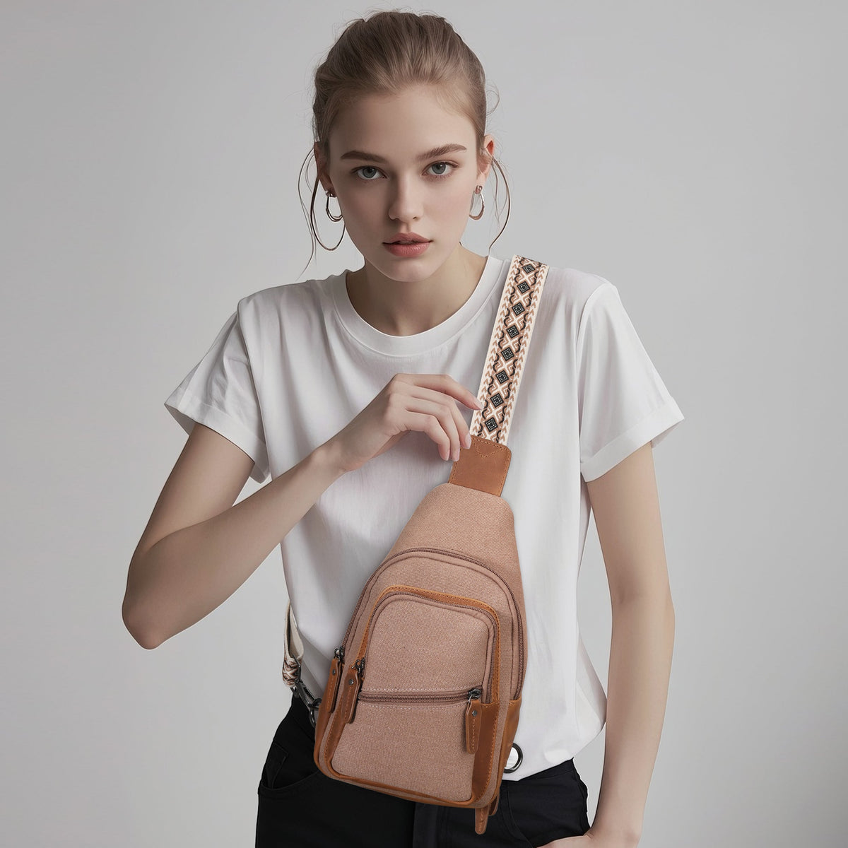 Concealed Carry Indie Canvas Sling in Gray Canvas – additional view 2