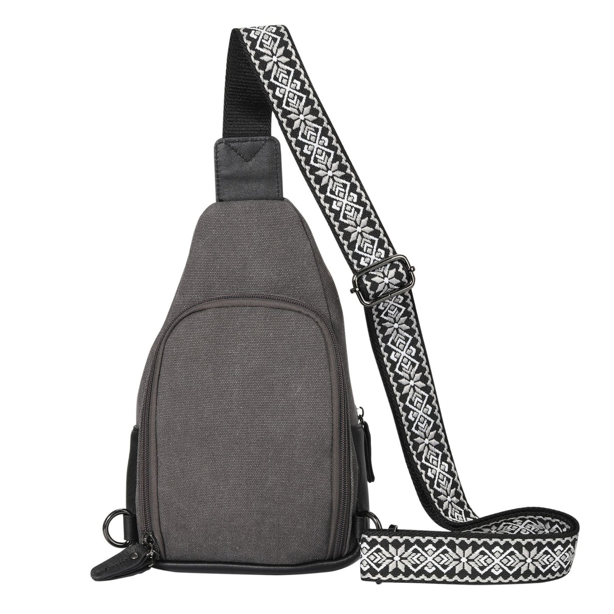 Concealed Carry Indie Canvas Sling in Gray Canvas – back view
