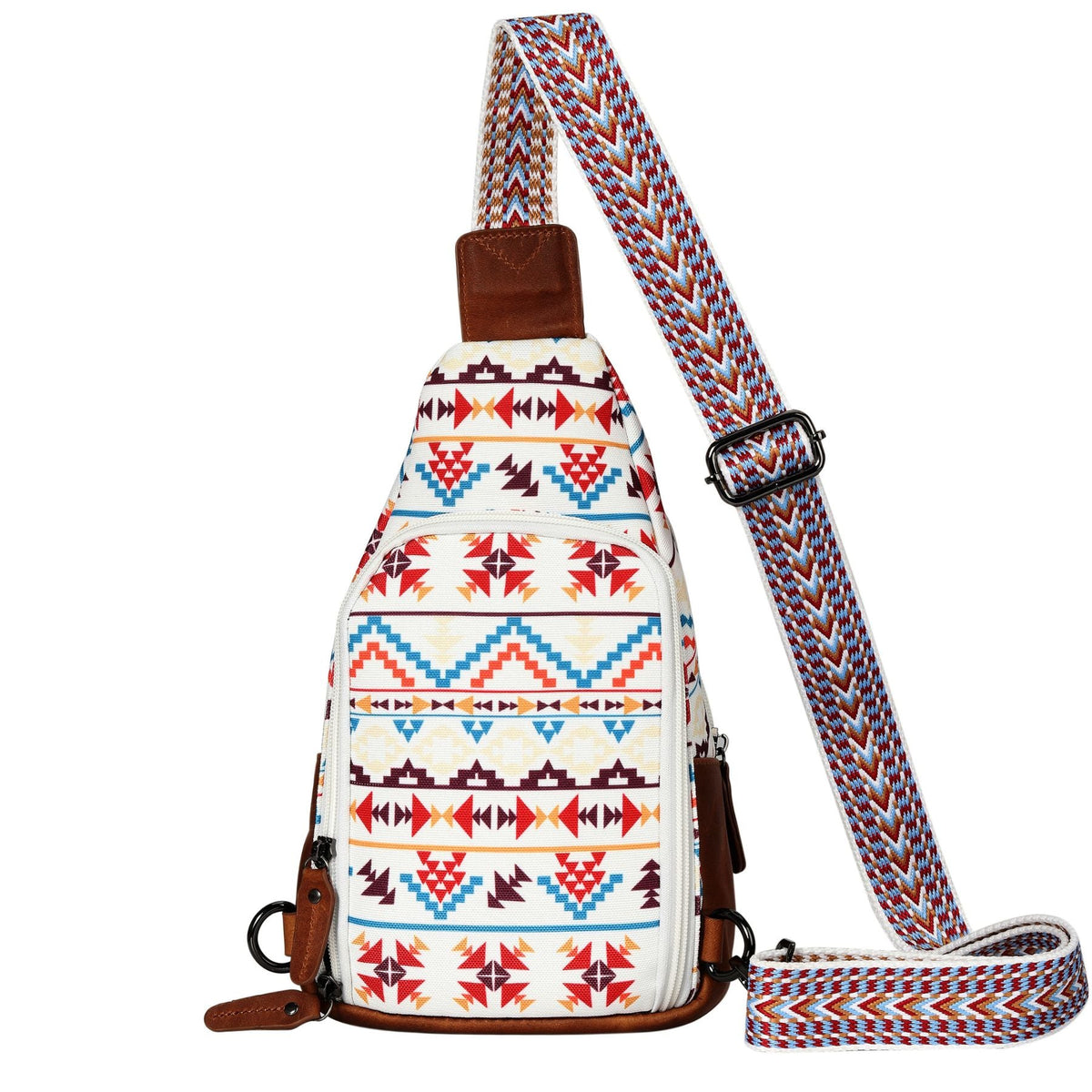 Concealed Carry Aztec Indie Canvas Sling in Multi Aztec – back view