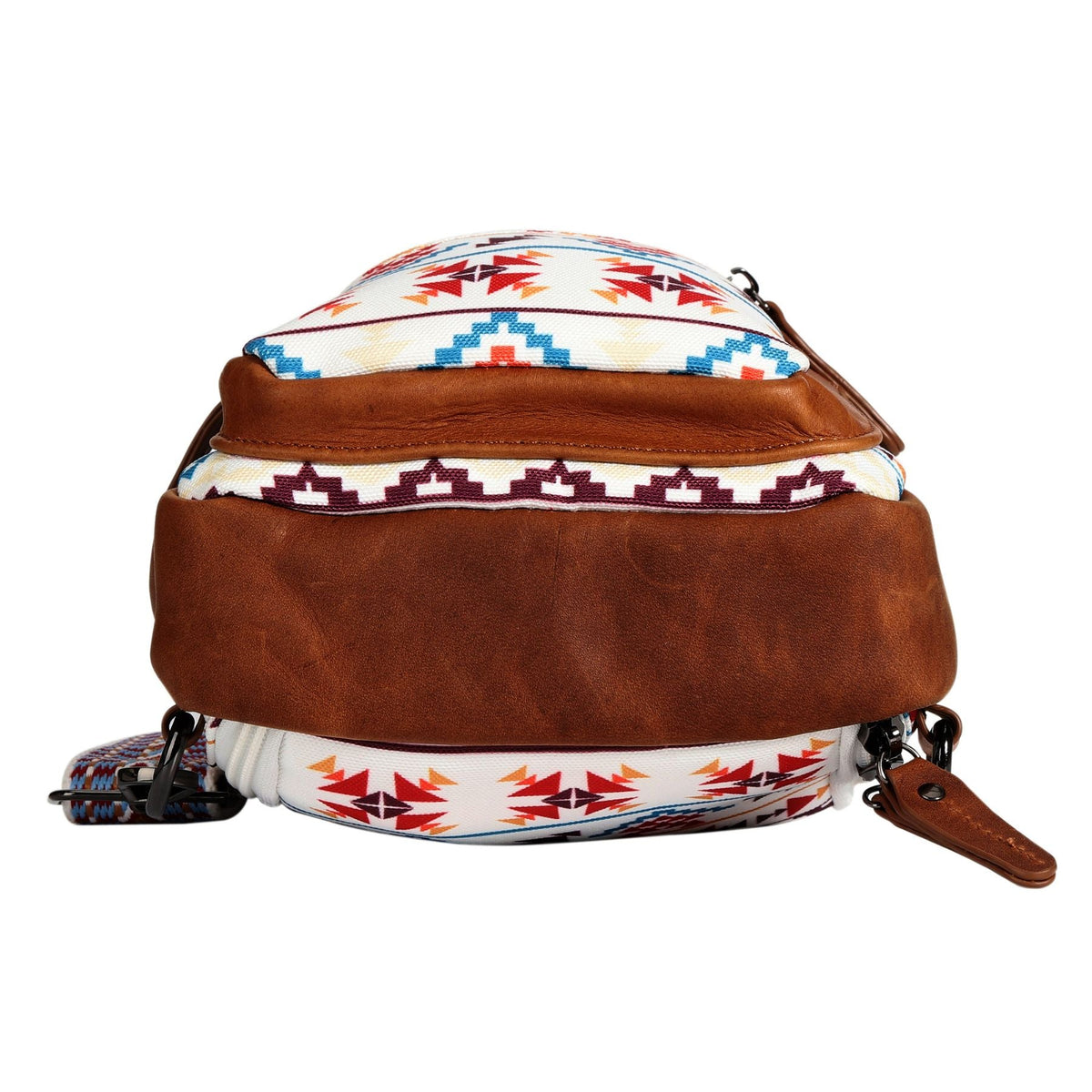 Concealed Carry Aztec Indie Canvas Sling in Multi Aztec – bottom view