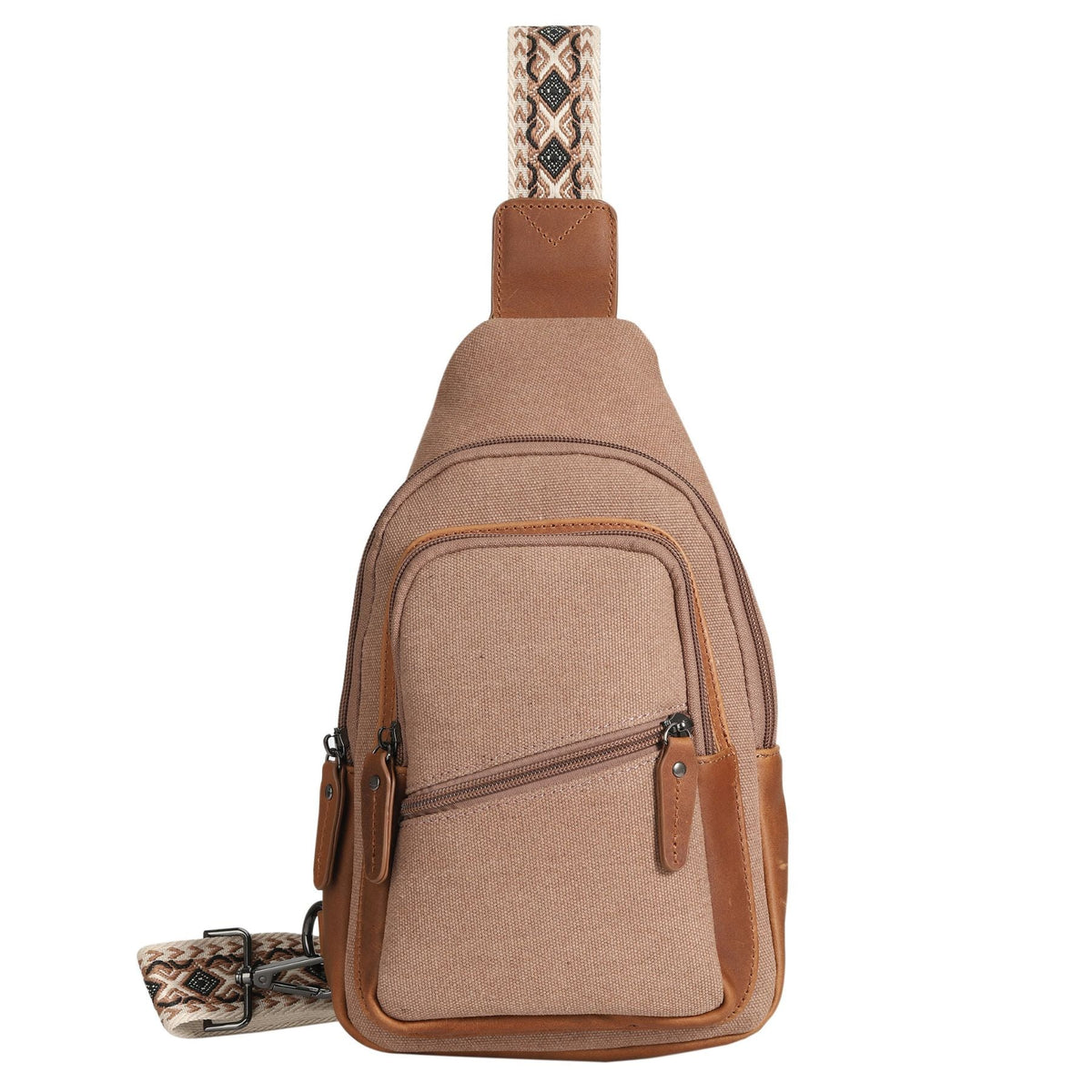 Concealed Carry Indie Canvas Sling in Gray Canvas – front view 3