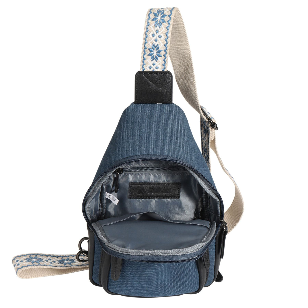 Concealed Carry Indie Canvas Sling in Gray Canvas – interior view 2