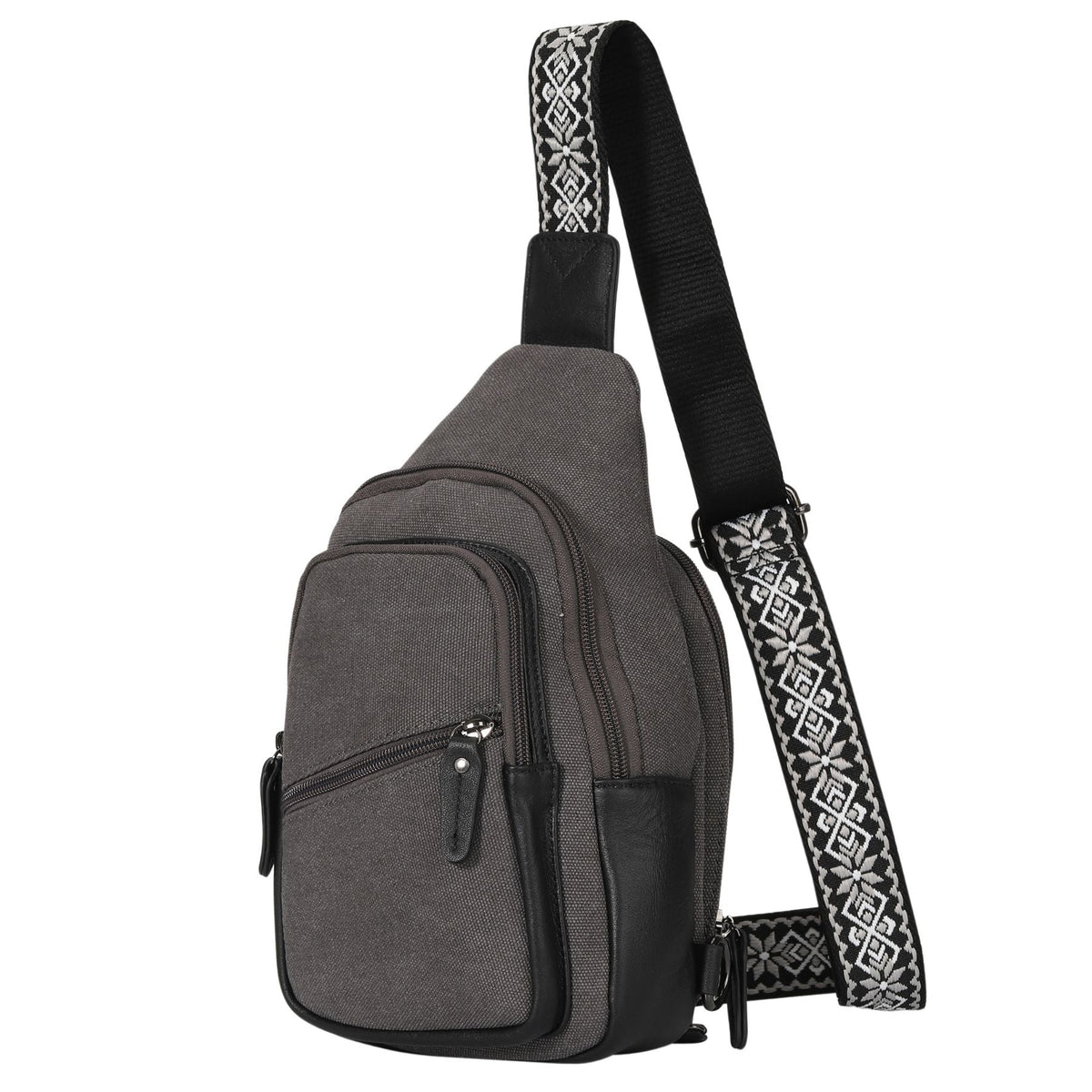 Concealed Carry Indie Canvas Sling in Gray Canvas – side view