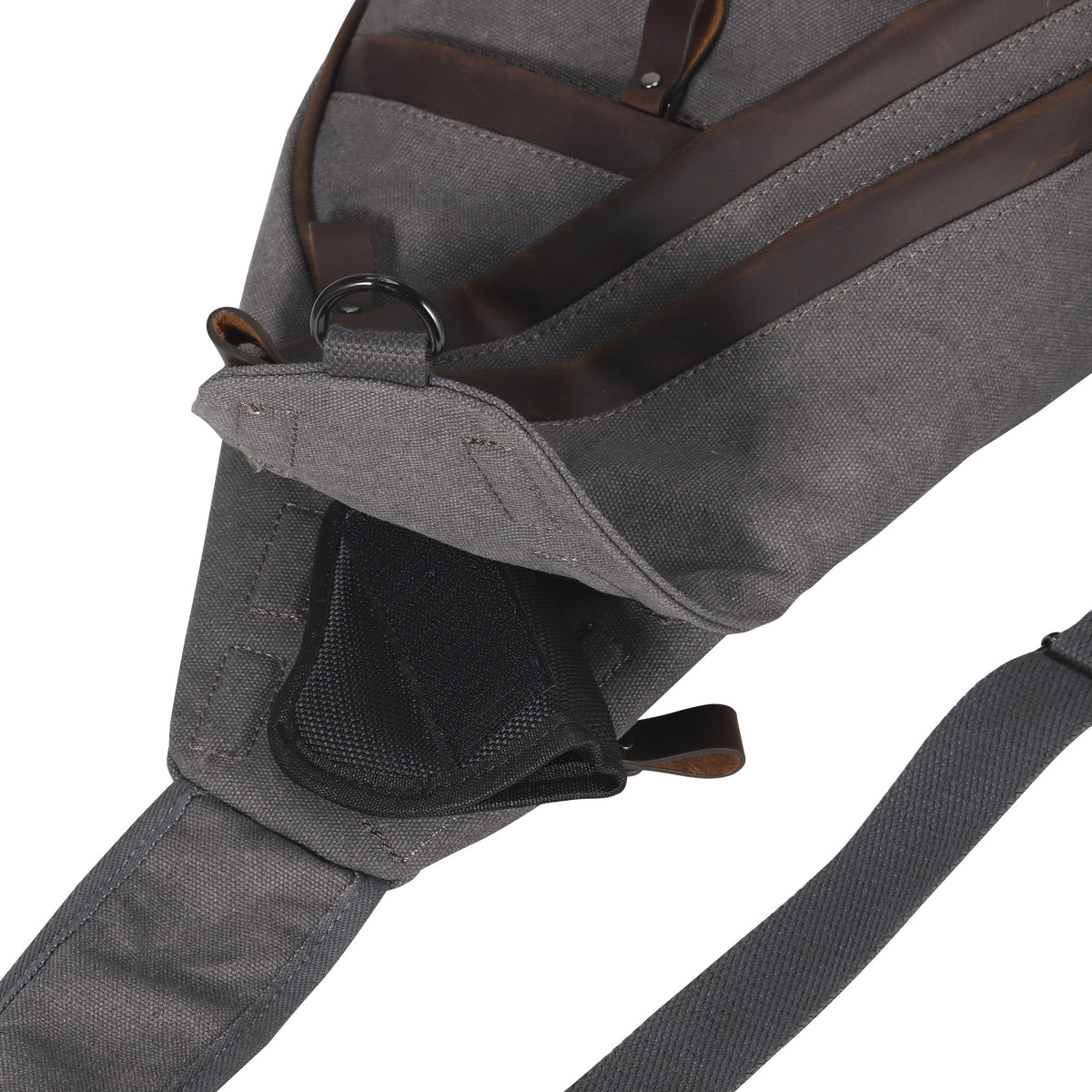 Concealed Carry Jordan Canvas Sling in Gray – concealment pocket