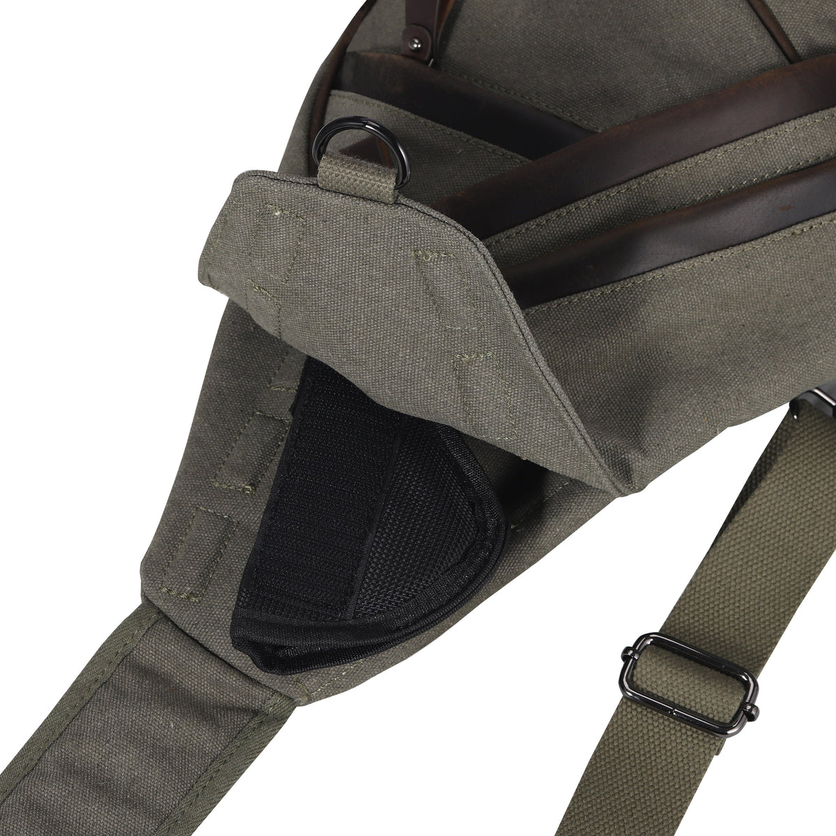Concealed Carry Jordan Canvas Sling in Olive – concealment pocket