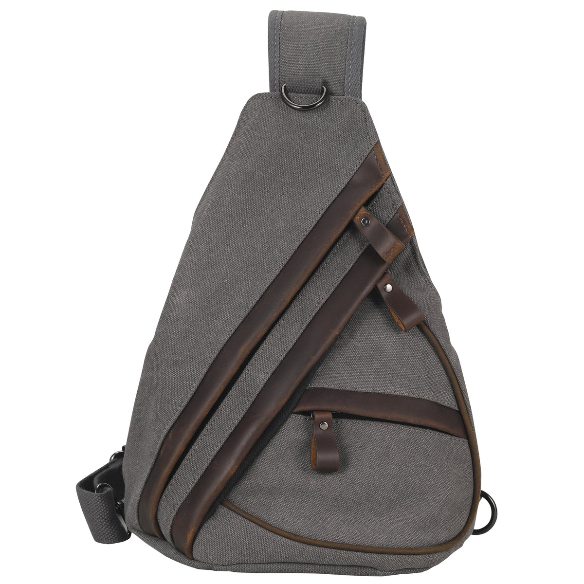 Concealed Carry Jordan Canvas Sling in Gray – front view