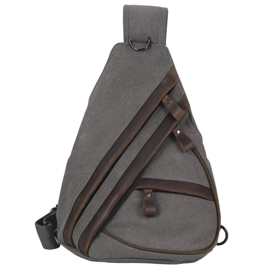 Concealed Carry Jordan Canvas Sling in Gray – front view