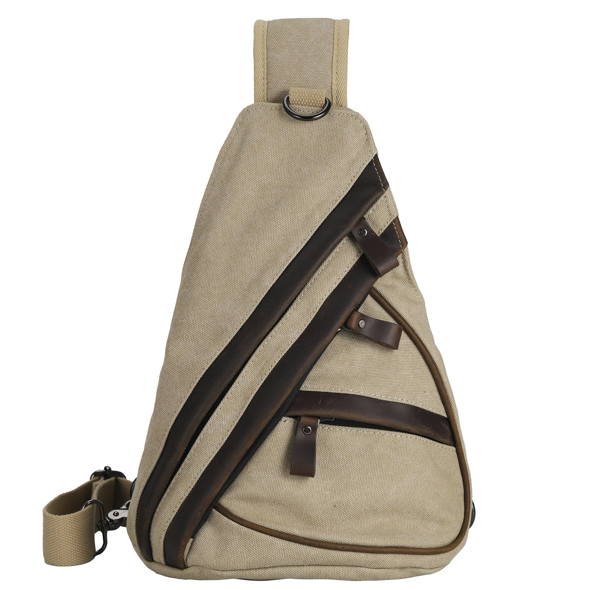 Concealed Carry Jordan Canvas Sling in Khaki – front view