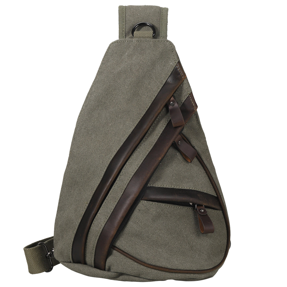 Concealed Carry Jordan Canvas Sling in Olive – front view