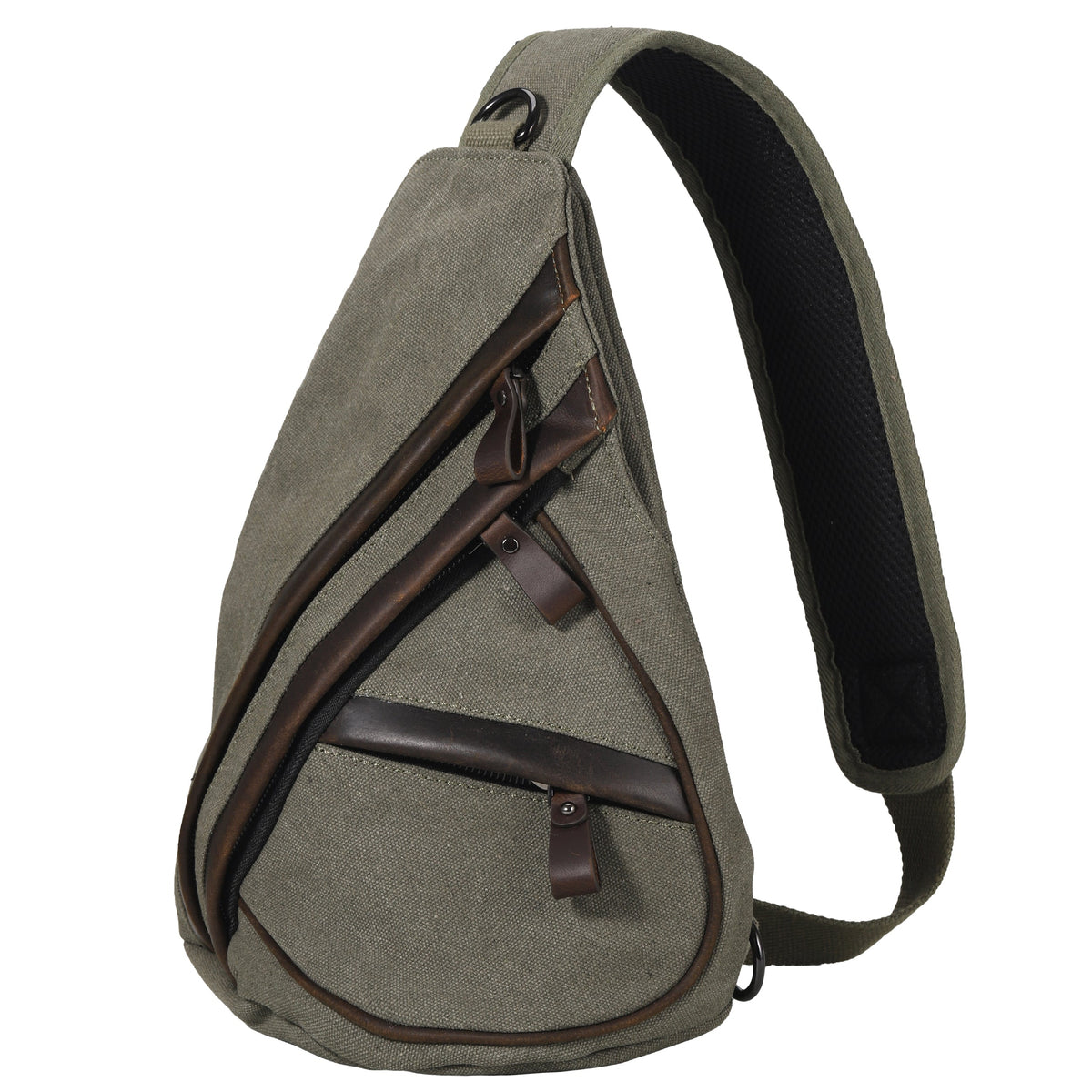 Concealed Carry Jordan Canvas Sling in Olive – front view 2