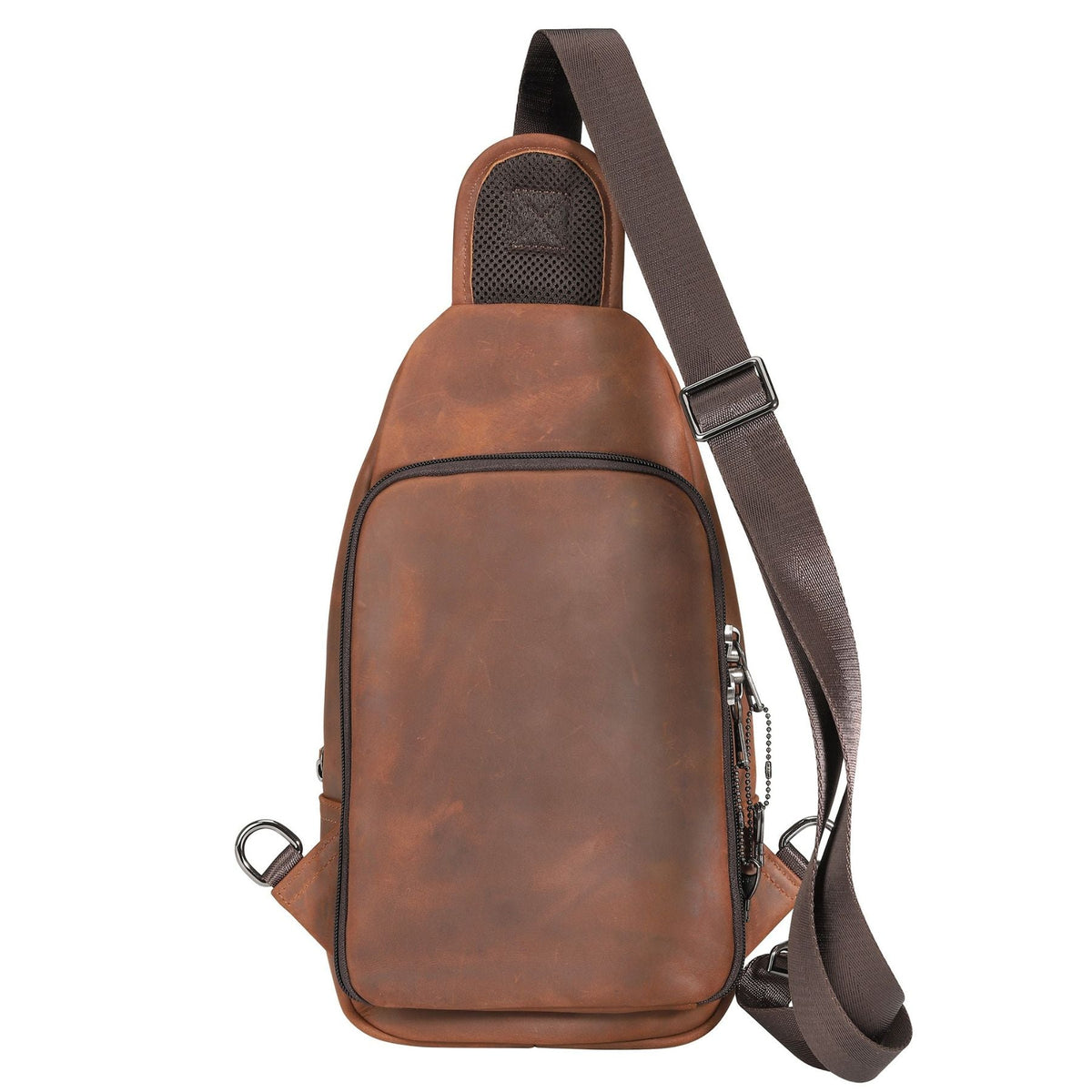 Concealed Carry Xander Leather Sling in Distressed Brown – back view