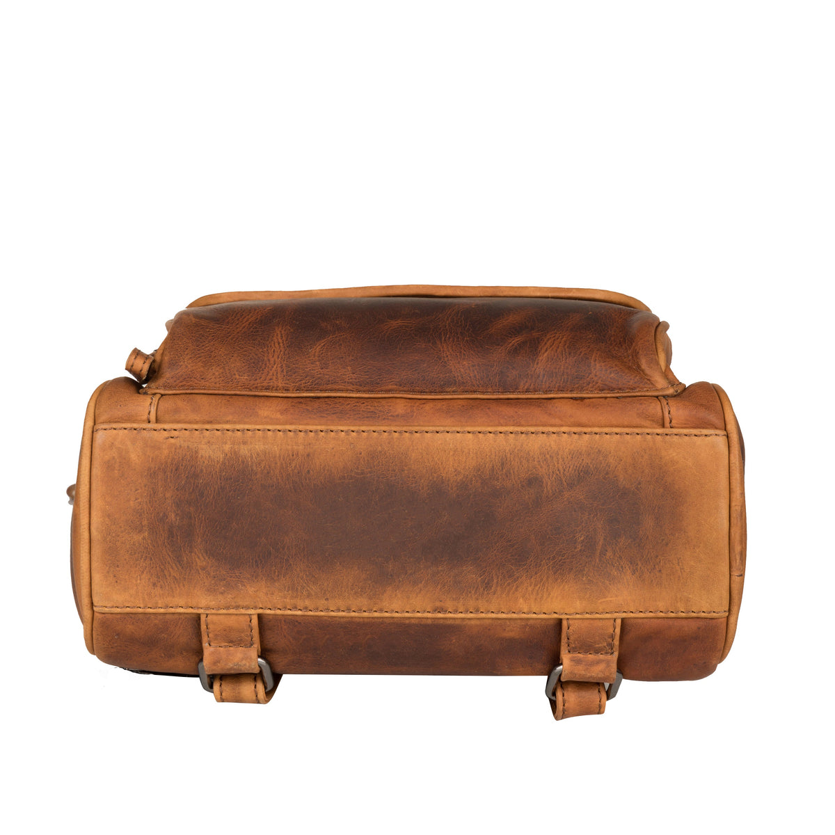 Concealed Carry RFID Daisy Leather Backpack in Cognac – bottom view