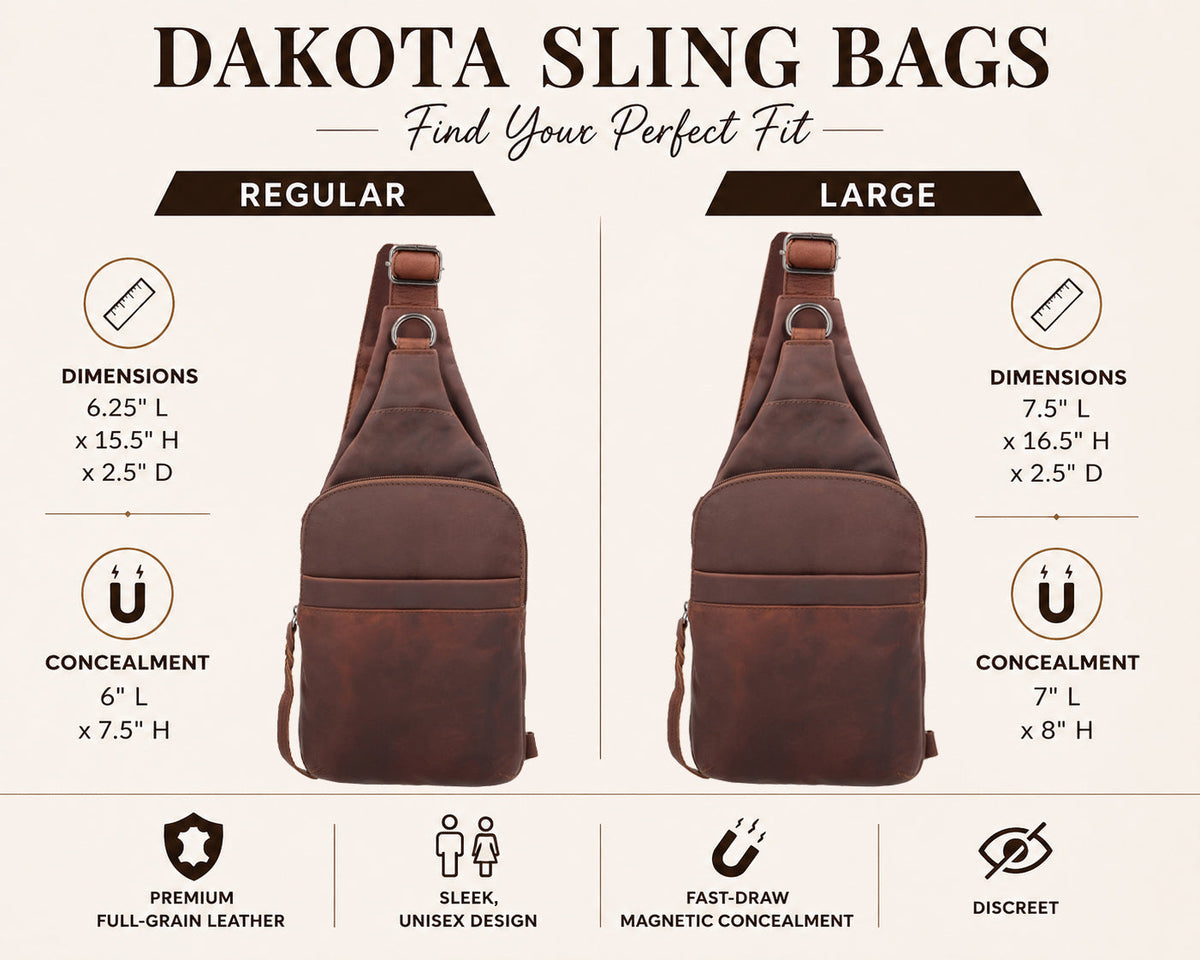 Concealed Carry Unisex Dakota Leather Sling in Cognac / Regular – additional view 3