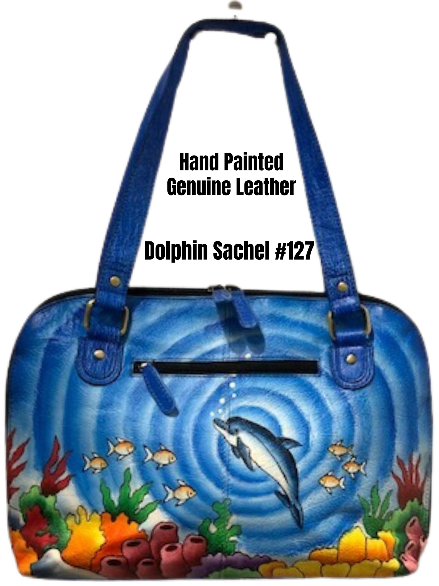 Concealed By Janko Hand Painted Dolphin Conceal and Carry Handbag Sachel #127