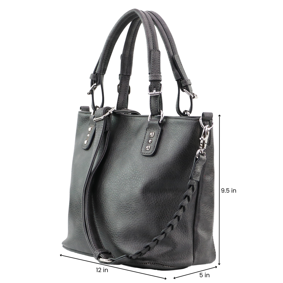 Ella Concealed Carry Satchel in Gray – additional view 1