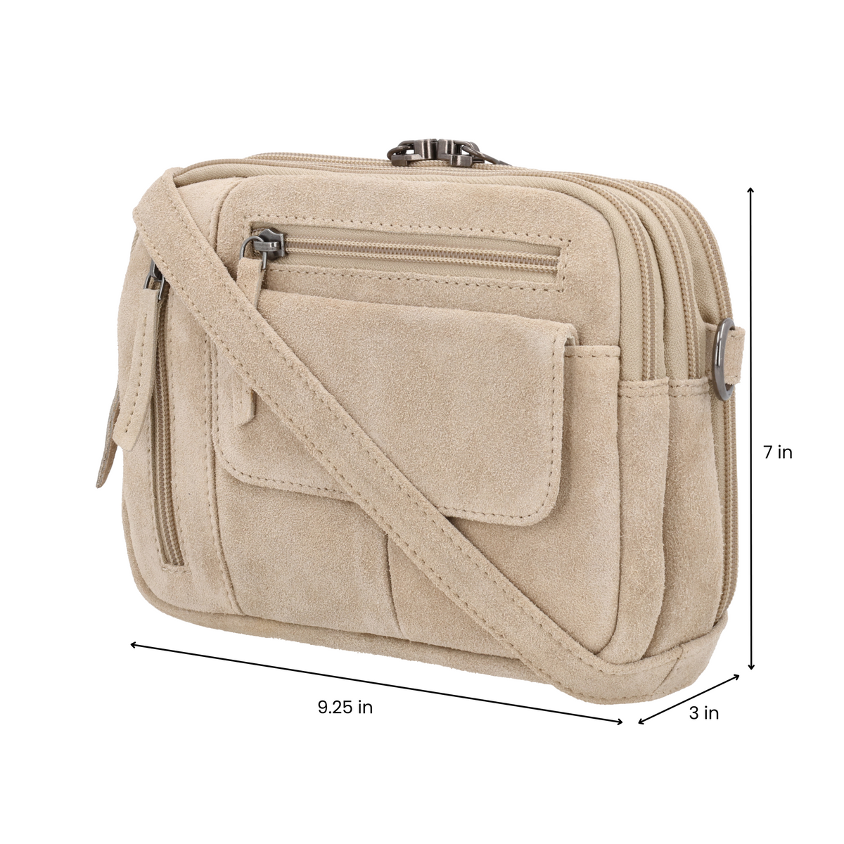 Concealed Carry Hadley Suede Crossbody in Sand – additional view 1