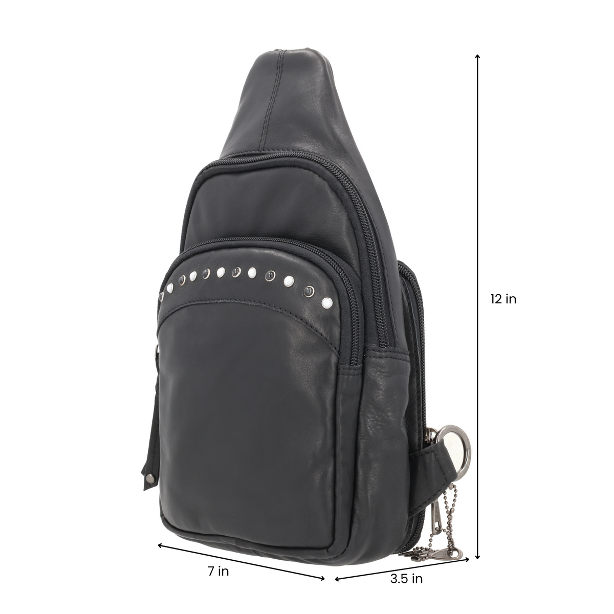 Concealed Carry Haven Sling Leather Backpack in Black – additional view 2