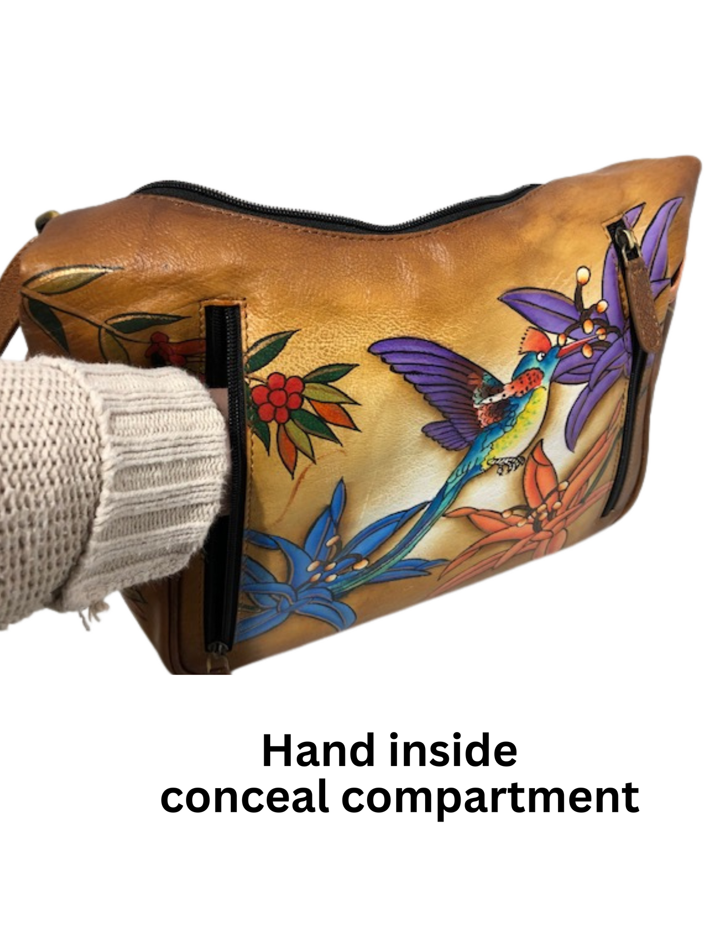 Concealed By Janko Hummingbird Tan Conceal and Carry Handbag #700