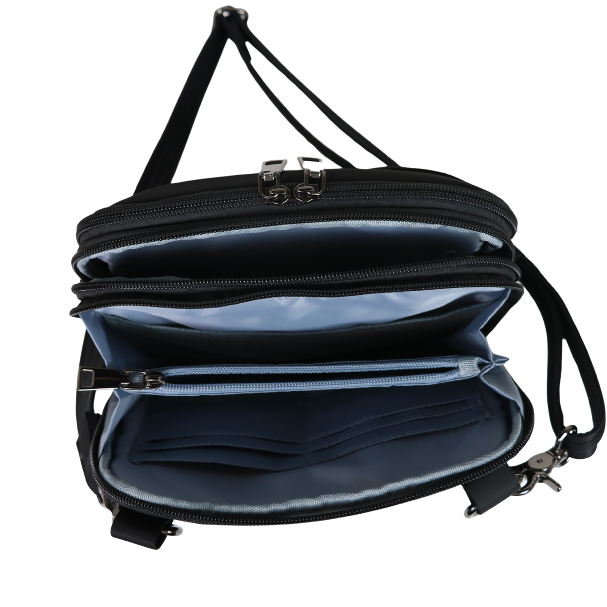 Concealed Carry Nylon Kayden Deluxe Crossbody in Black – interior view