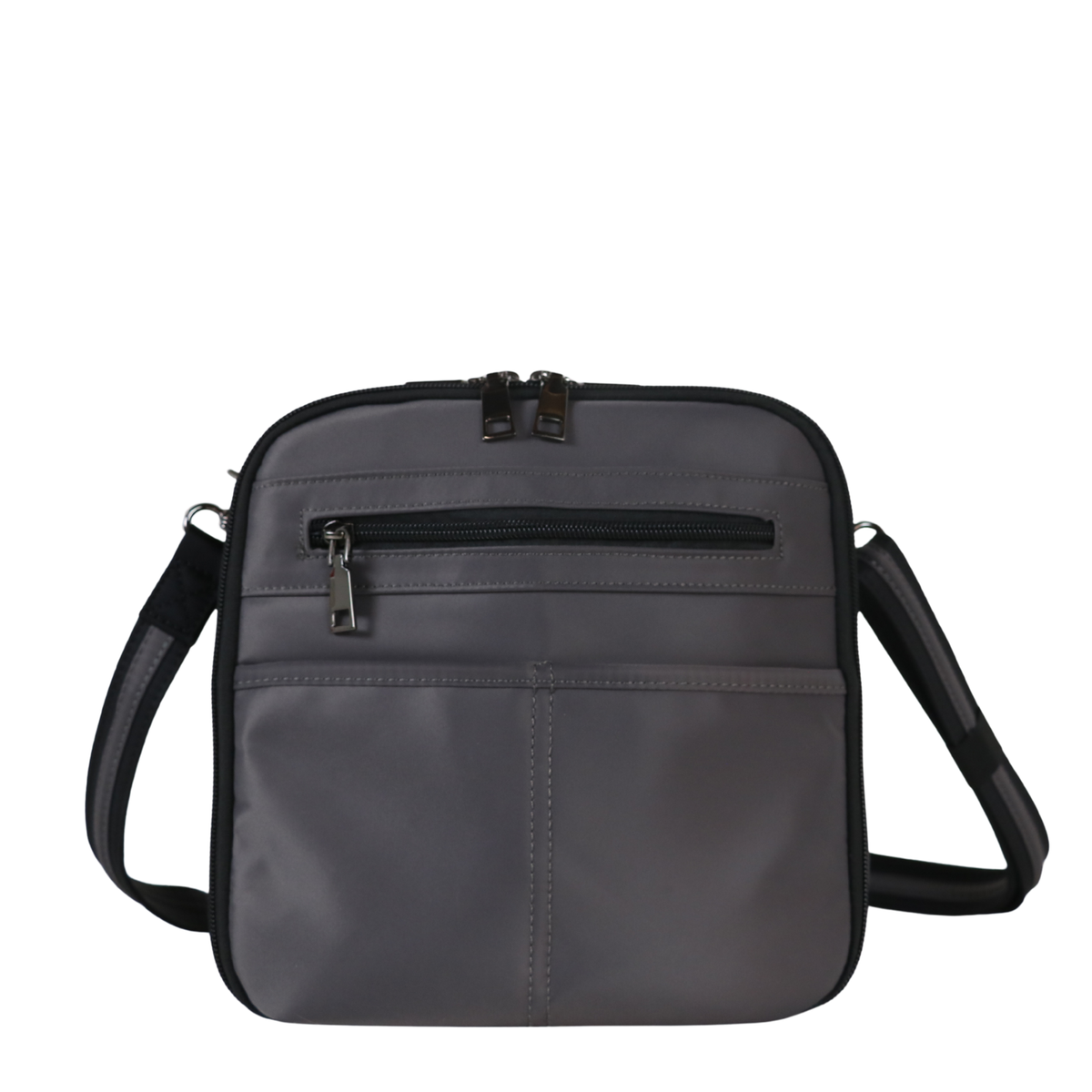 Concealed Carry Nylon Kayden Deluxe Crossbody in Gray – front view