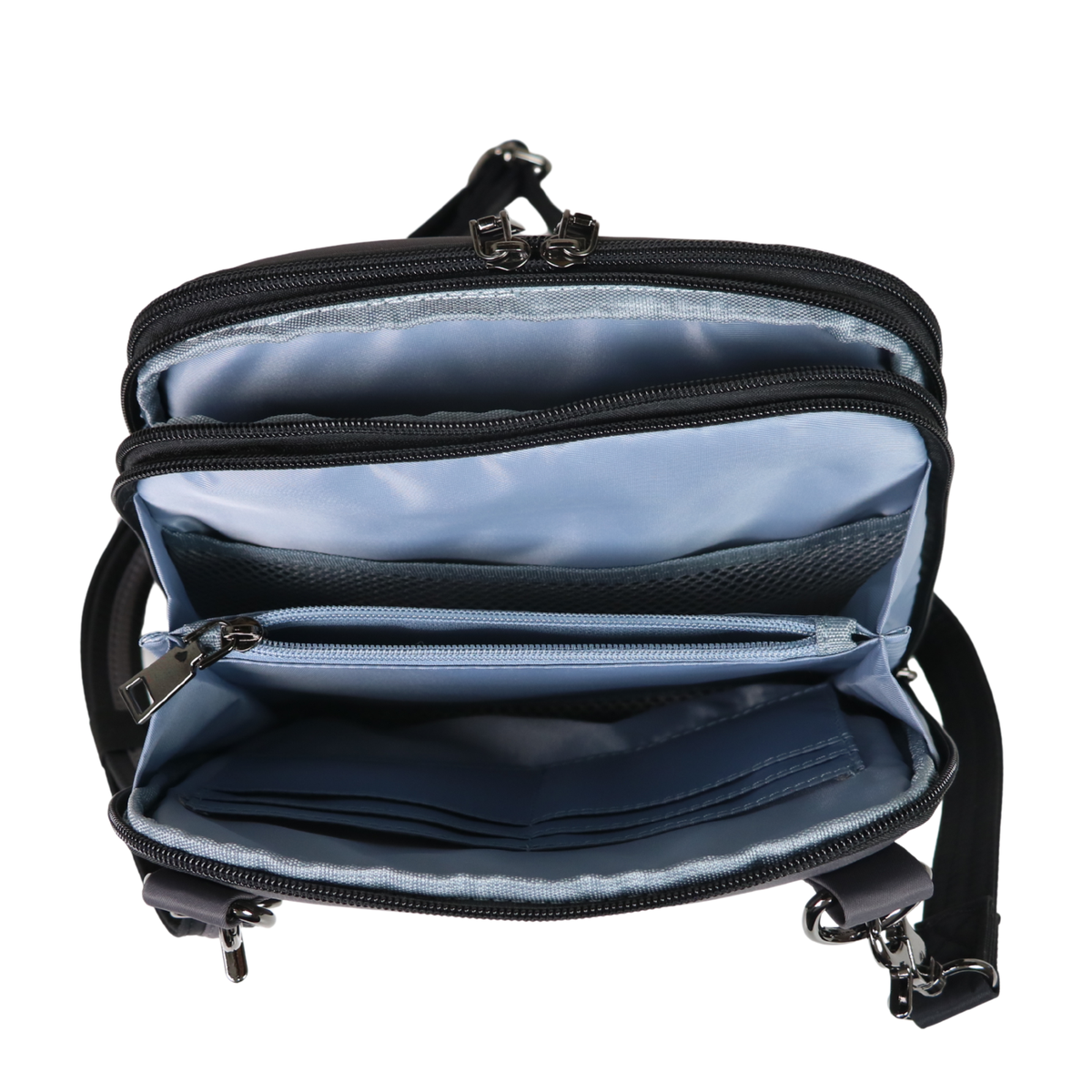 Concealed Carry Nylon Kayden Deluxe Crossbody in Gray – interior view