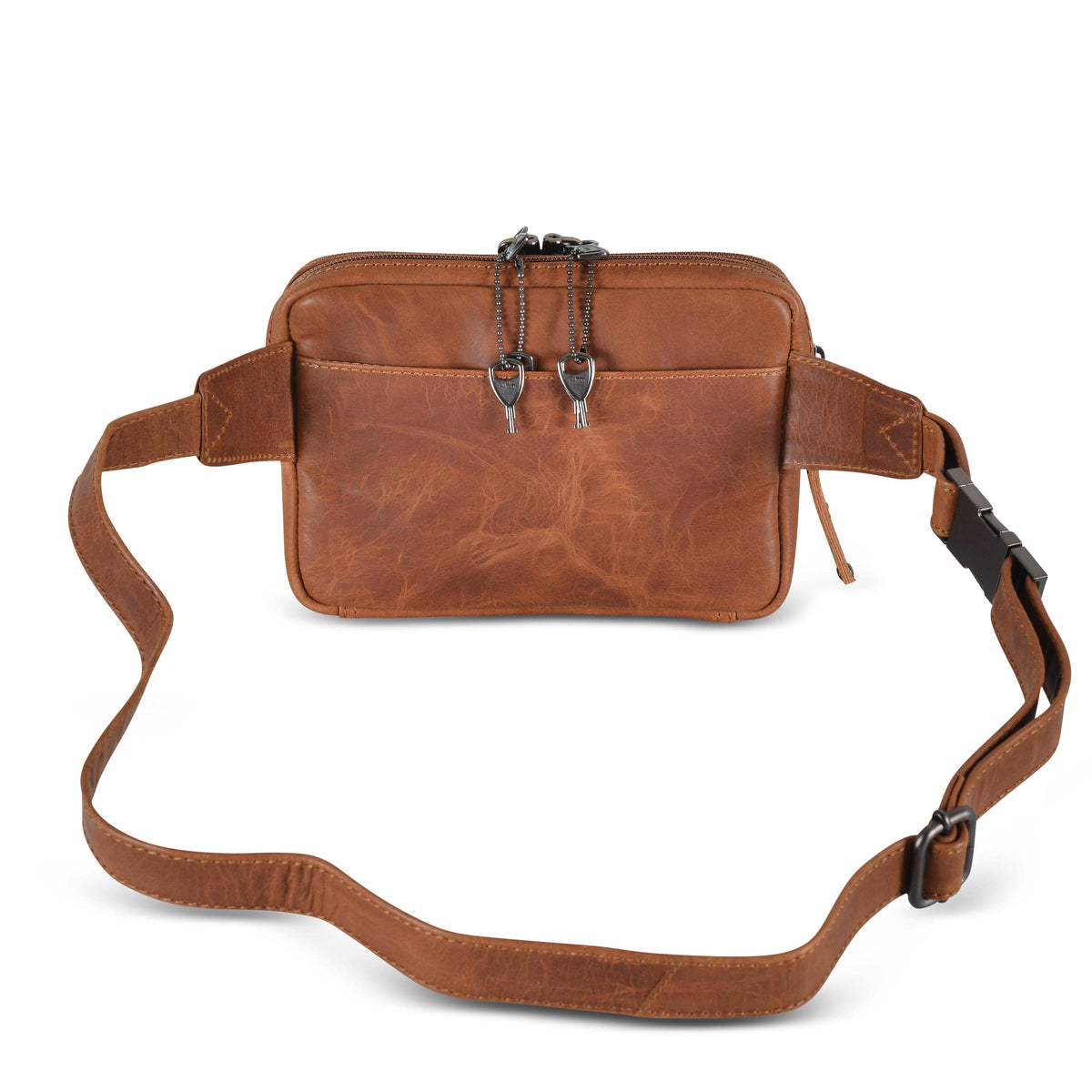 Concealed Carry Kailey Leather Fanny Pack/Sling in Cognac – back view
