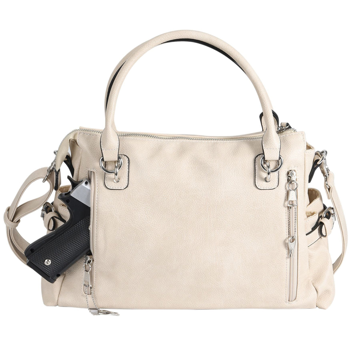 Concealed Carry Jessica Satchel in Bone – concealment pocket