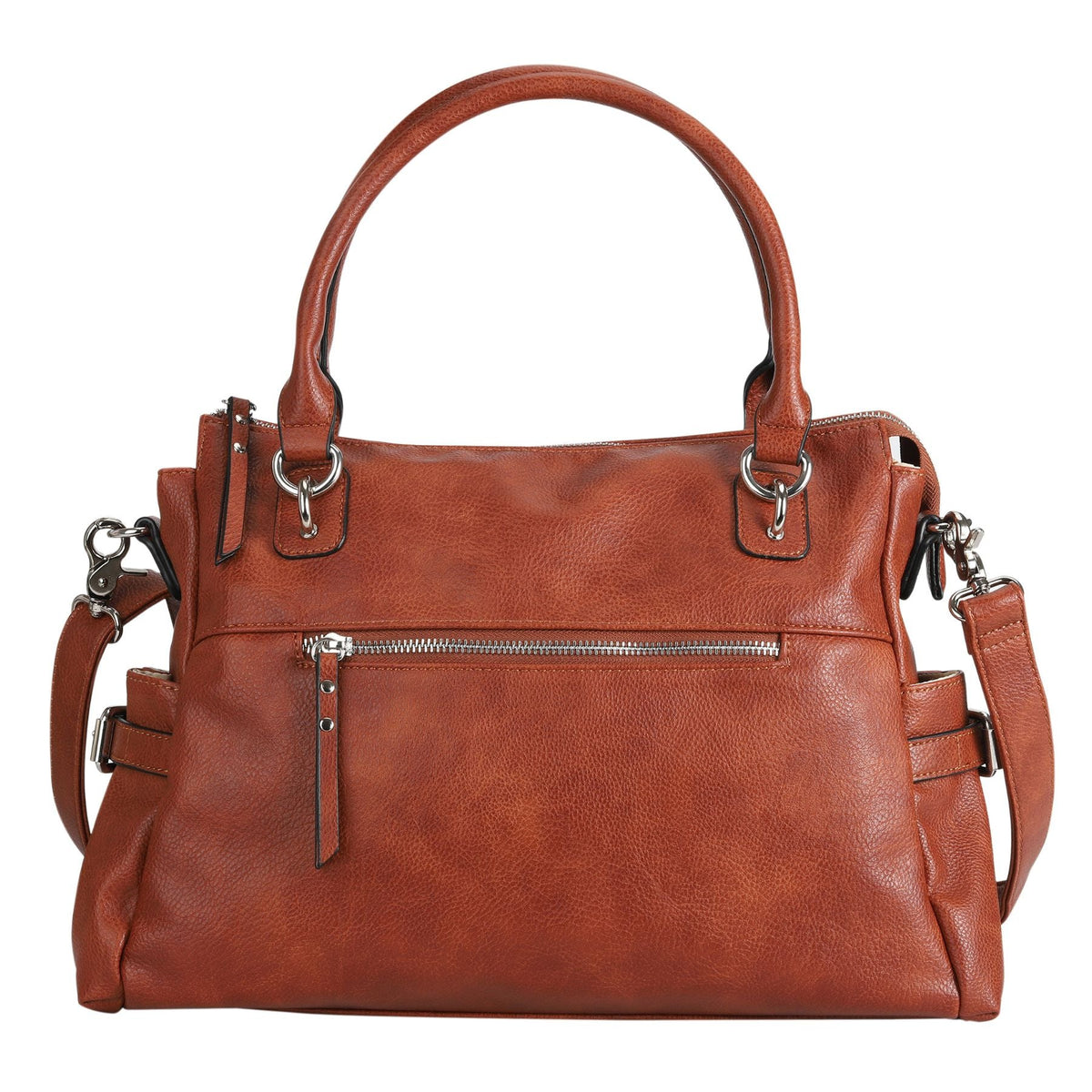 Concealed Carry Jessica Satchel in Mahogany – front view