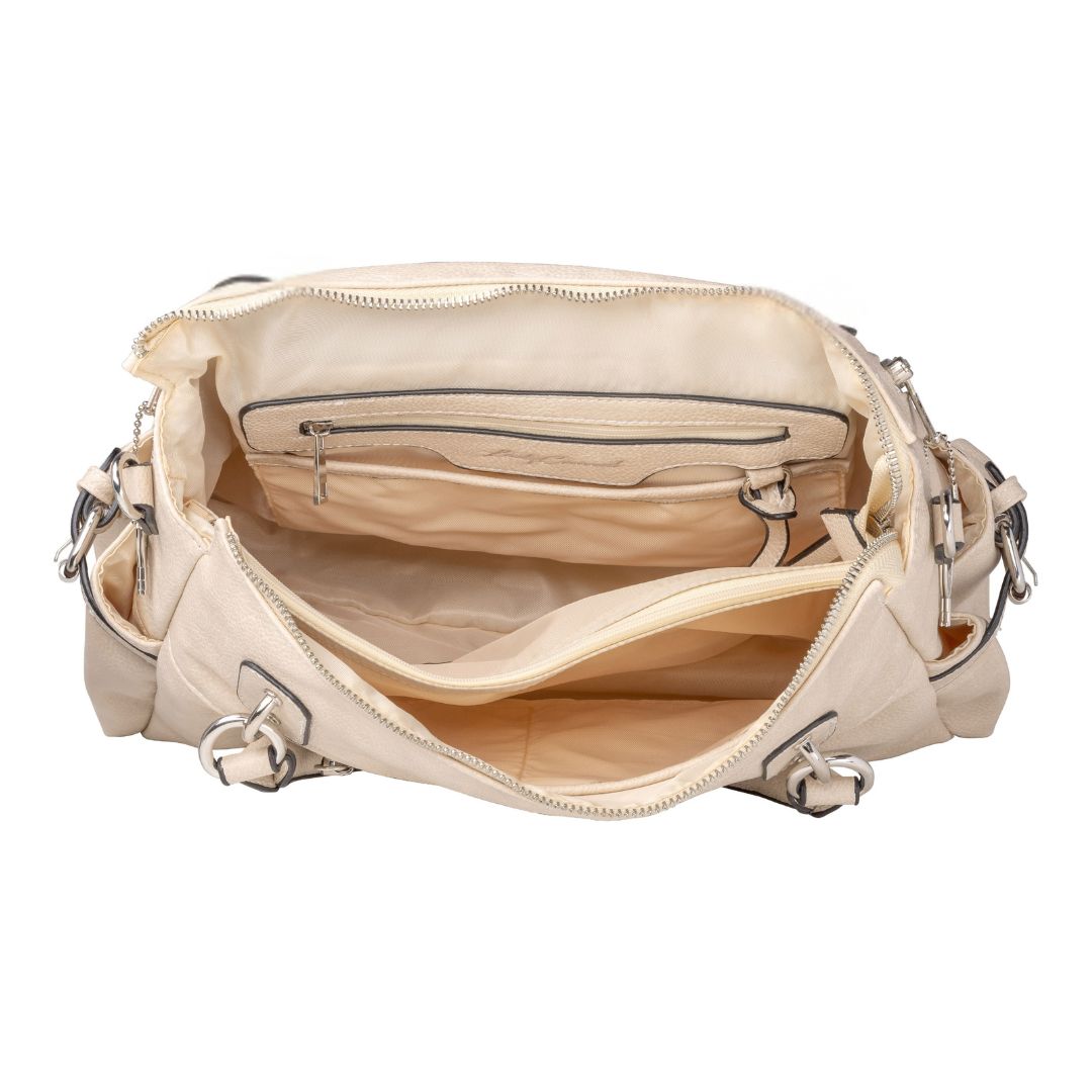 Concealed Carry Jessica Satchel in Bone – interior view 2