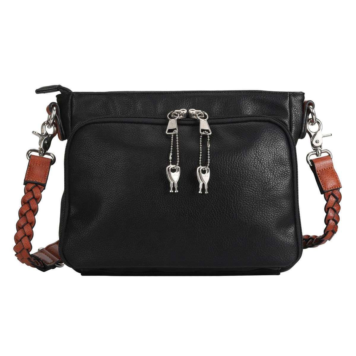 Skylar Concealed Carry Crossbody Organizer in Mahogany – back view 2