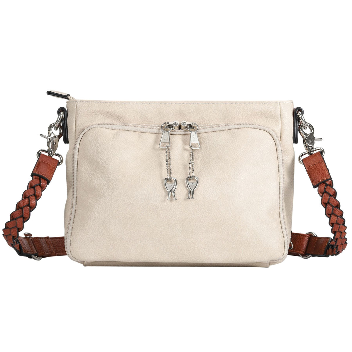 Skylar Concealed Carry Crossbody Organizer in Mahogany – back view 3