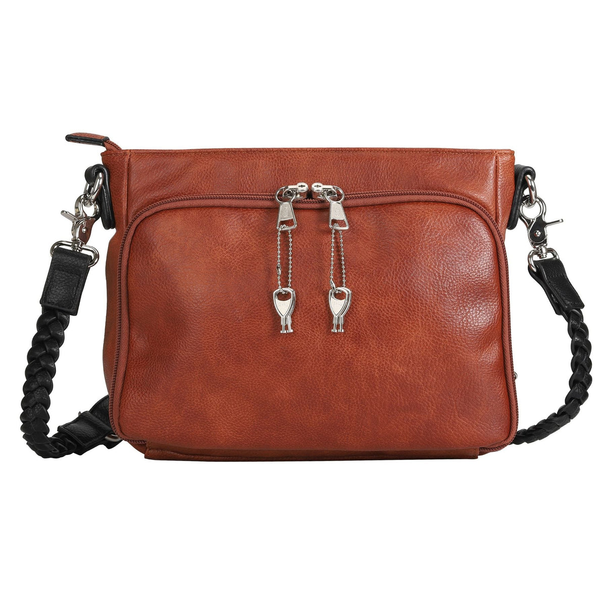 Skylar Concealed Carry Crossbody Organizer in Mahogany – back view