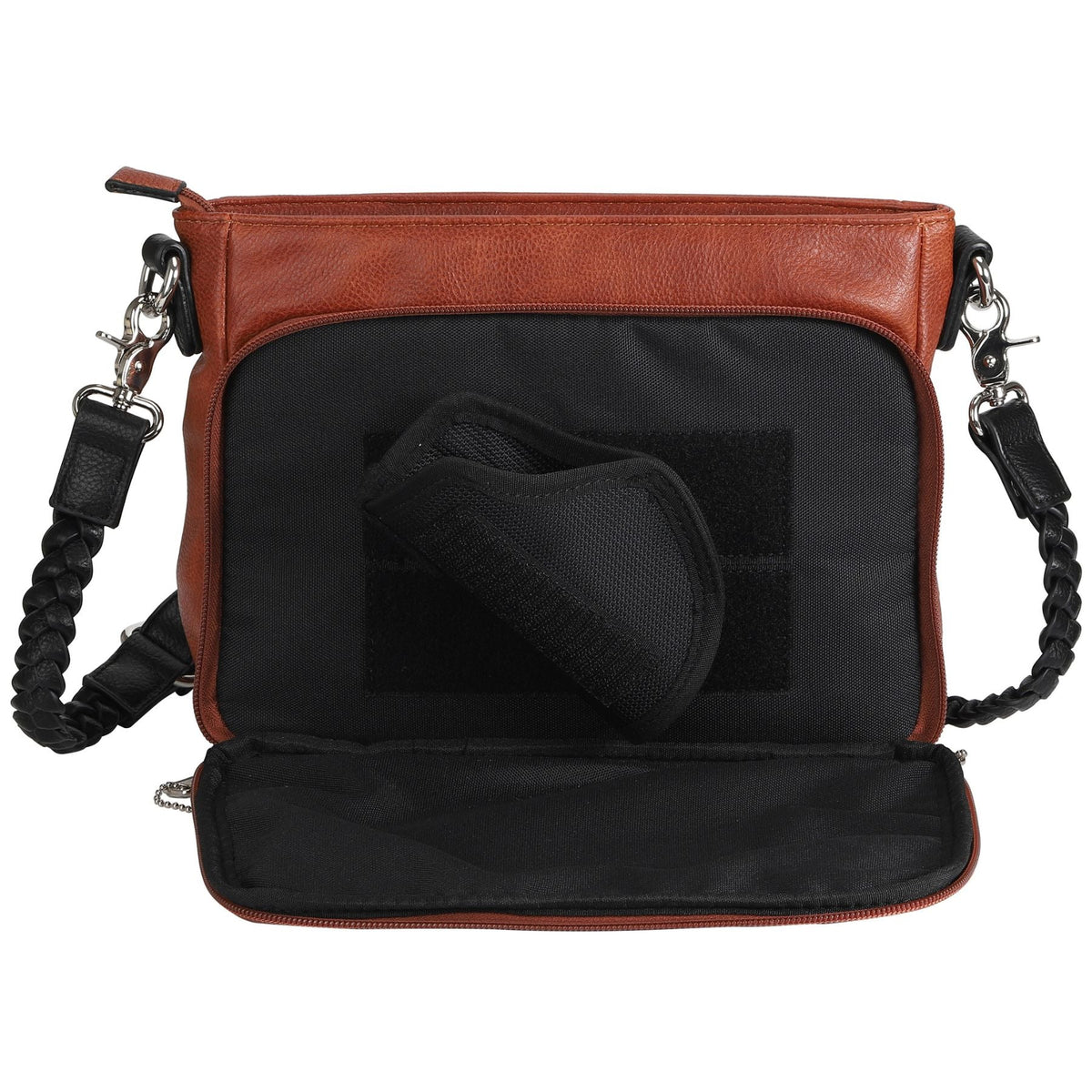 Skylar Concealed Carry Crossbody Organizer in Mahogany – concealment pocket
