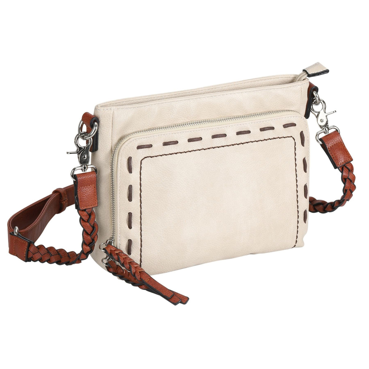 Skylar Concealed Carry Crossbody Organizer in Mahogany – side view 3