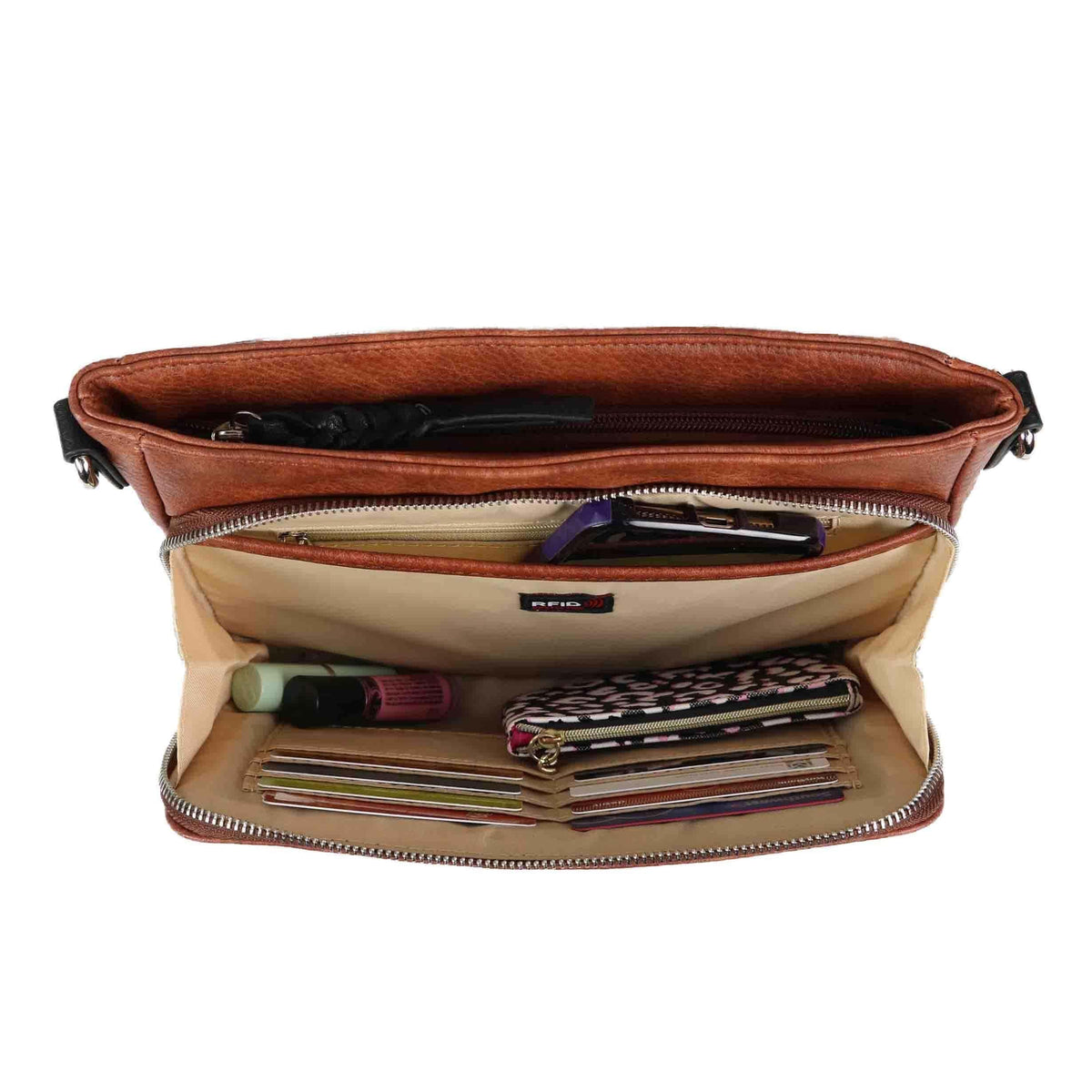 Skylar Concealed Carry Crossbody Organizer in Mahogany – additional view 1