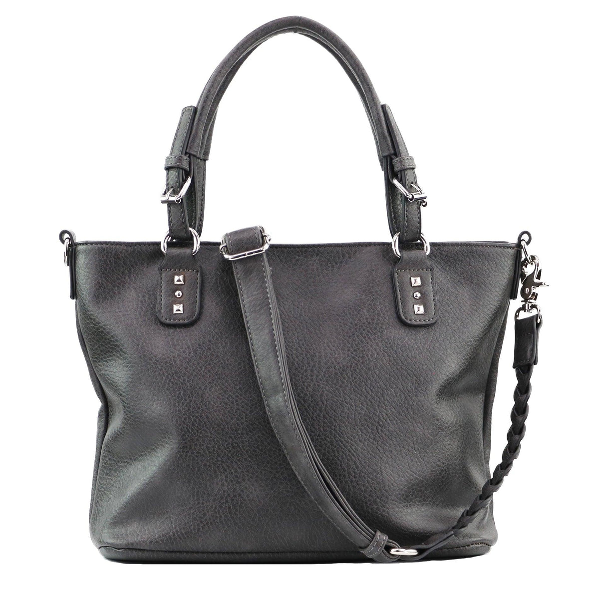 Ella Concealed Carry Satchel in Gray – front view