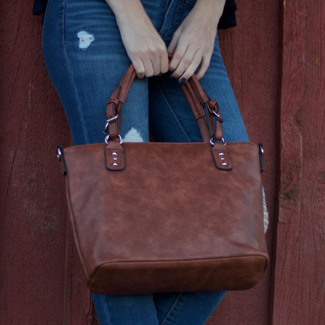 Ella Concealed Carry Satchel in Mahogany – additional view 1
